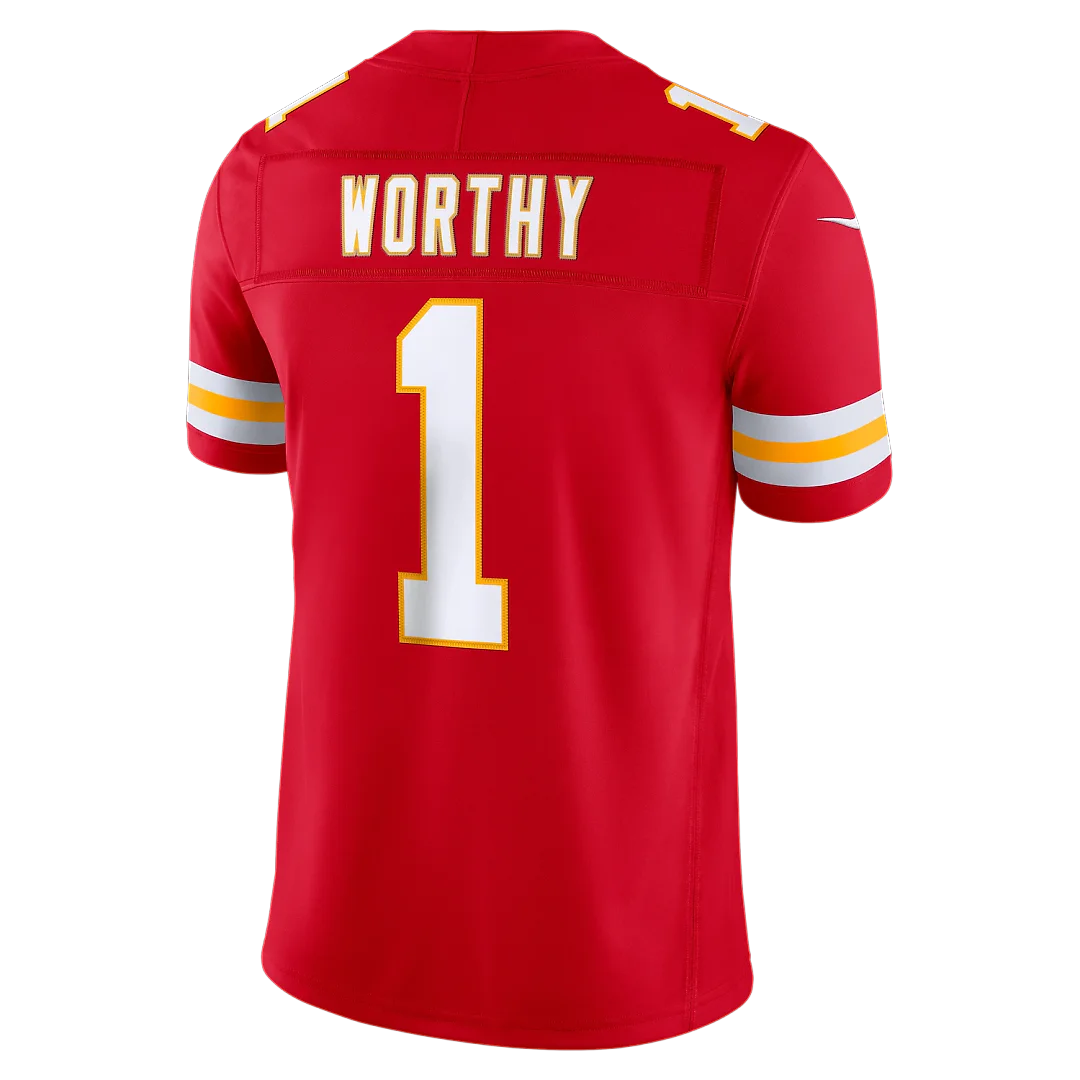Zennovawear Xavier Worthy Kansas City Chiefs Team Vapor FUSE. Stitched Limited Jersey - Red