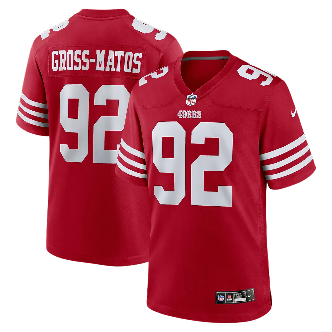 Zennovawear Yetur Gross-Matos San Francisco 49ers Team Game Jersey - Scarlet