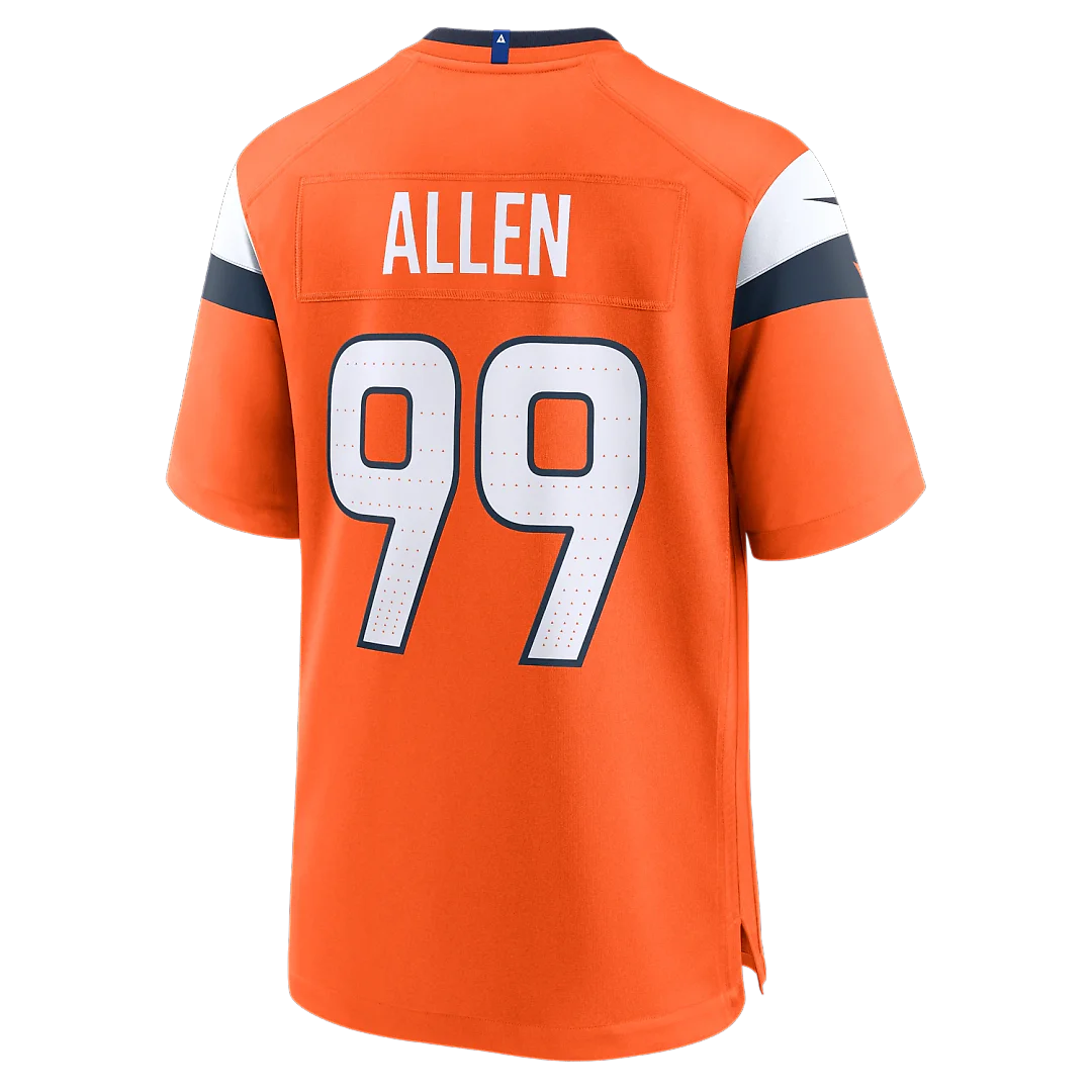 Zennovawear Zach Allen Denver Broncos Team Game Jersey - Orange