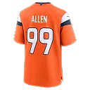 Zennovawear Zach Allen Denver Broncos Team Game Jersey - Orange