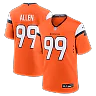 Zennovawear Zach Allen Denver Broncos Team Game Jersey - Orange