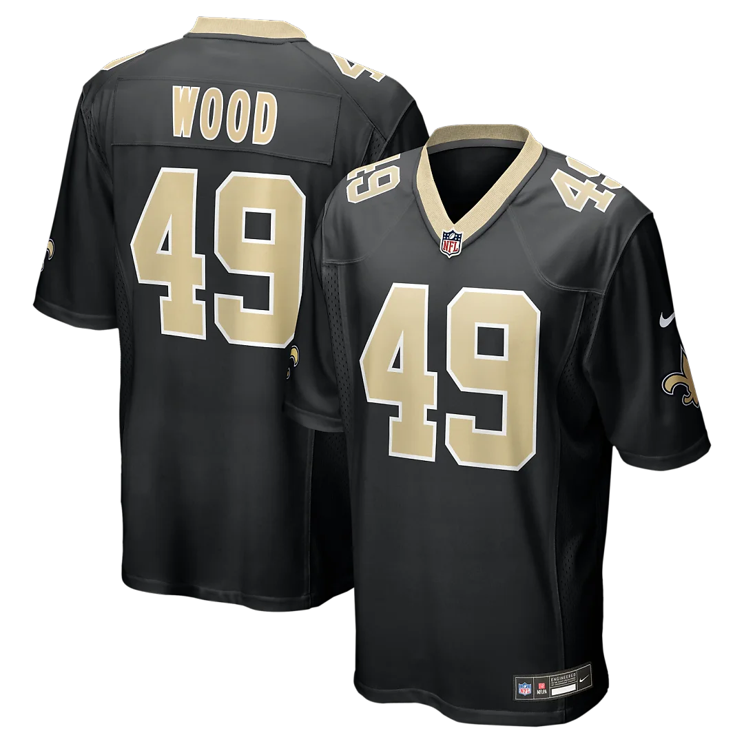 Zennovawear Zach Wood New Orleans Saints Game Jersey - Black