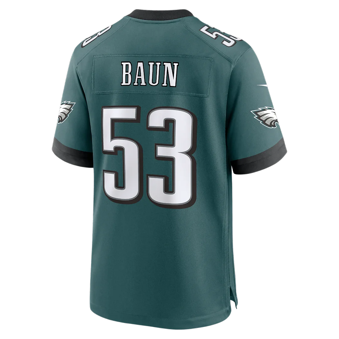 Zennovawear Zack Baun Philadelphia Eagles Team Game Jersey - Midnight Green