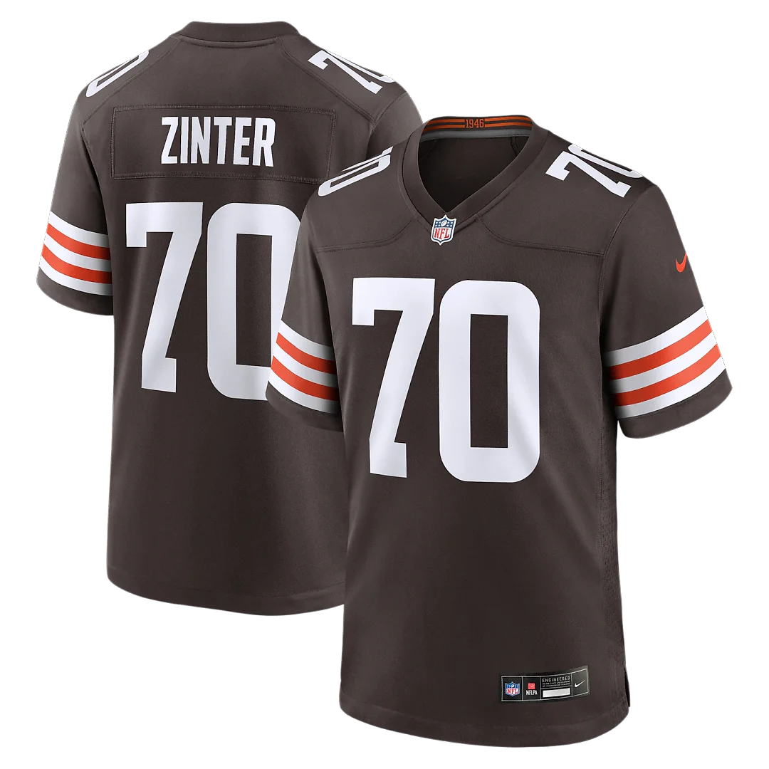 Zennovawear Zak Zinter Cleveland Browns Team Game Jersey - Brown