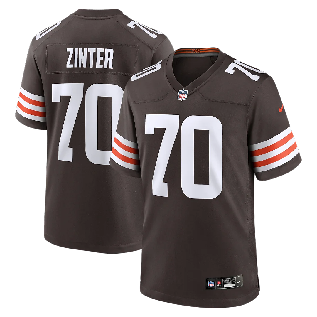 Zennovawear Zak Zinter Cleveland Browns Team Game Jersey - Brown