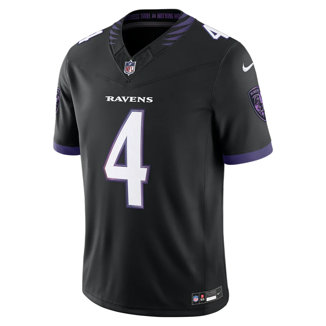 Zennovawear Zay Flowers Baltimore Ravens Alternate Alternate Vapor FUSE. Stitched Limited Jersey - Black