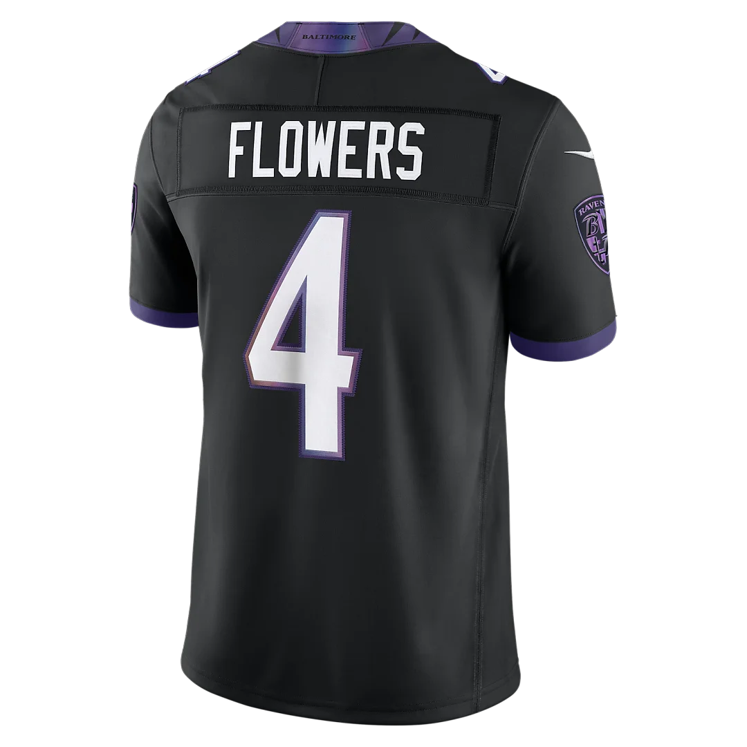 Zennovawear Zay Flowers Baltimore Ravens Alternate Alternate Vapor FUSE. Stitched Limited Jersey - Black