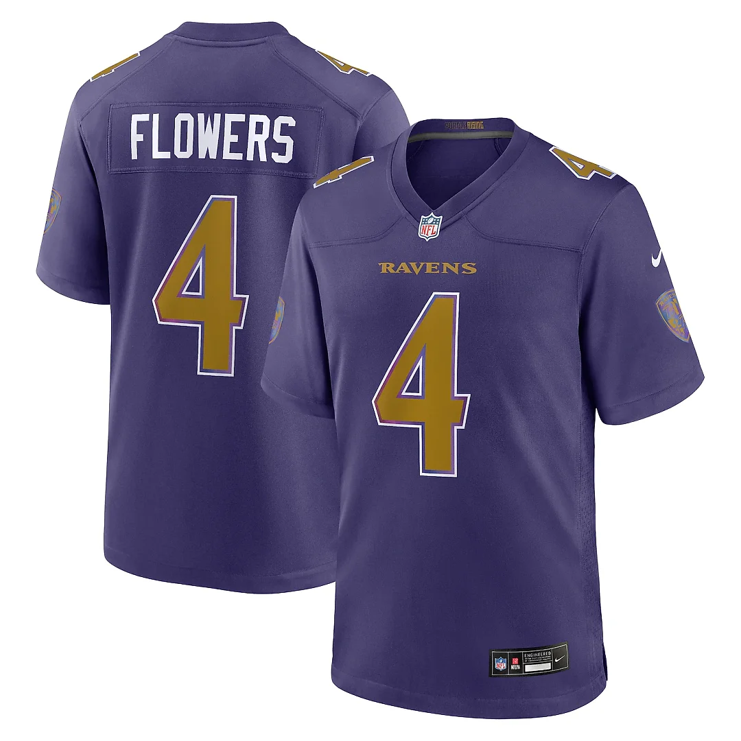 Zennovawear Zay Flowers Baltimore Ravens Alternate Game Jersey - Purple