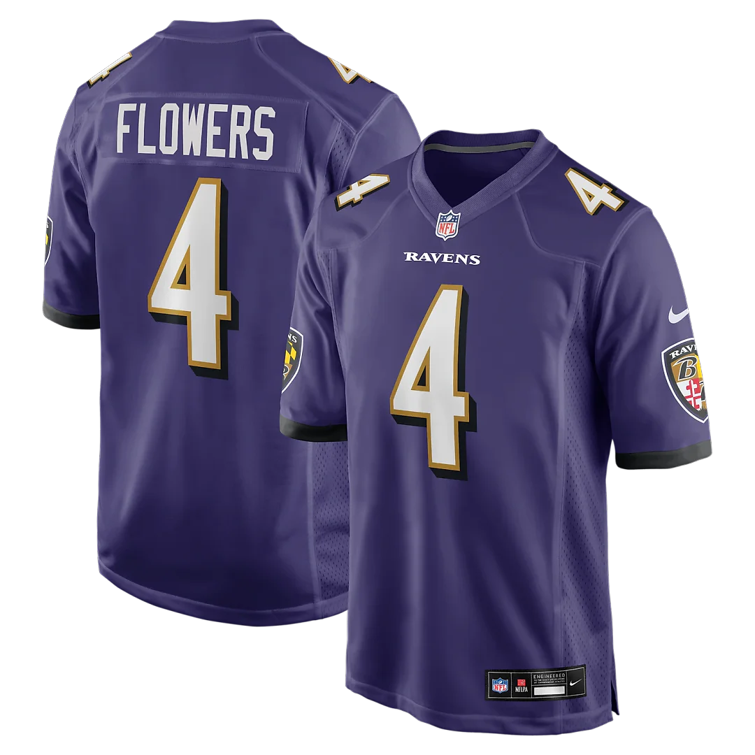 Zennovawear Zay Flowers Baltimore Ravens Game Jersey - Purple