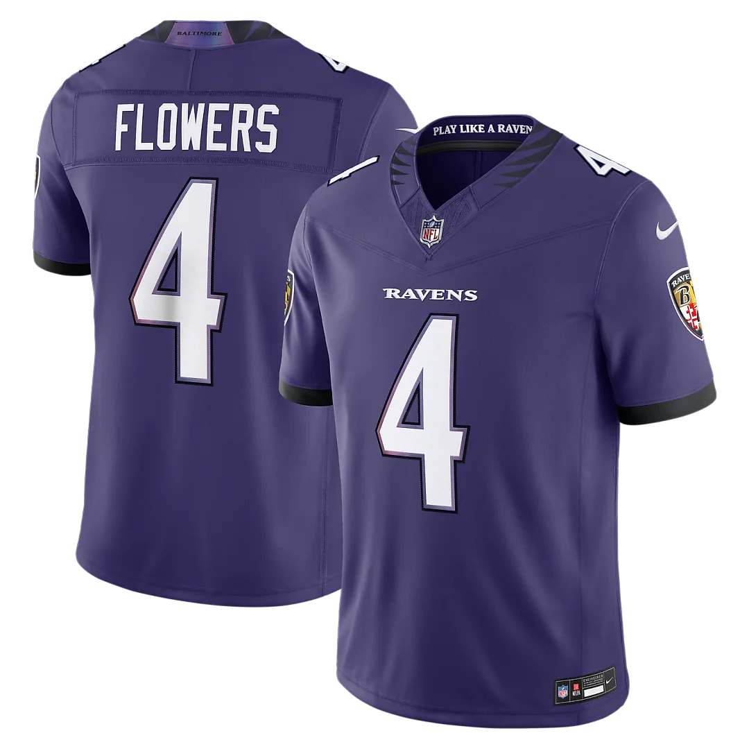 Zennovawear Zay Flowers Baltimore Ravens Team Vapor FUSE. Stitched Limited Jersey - Purple