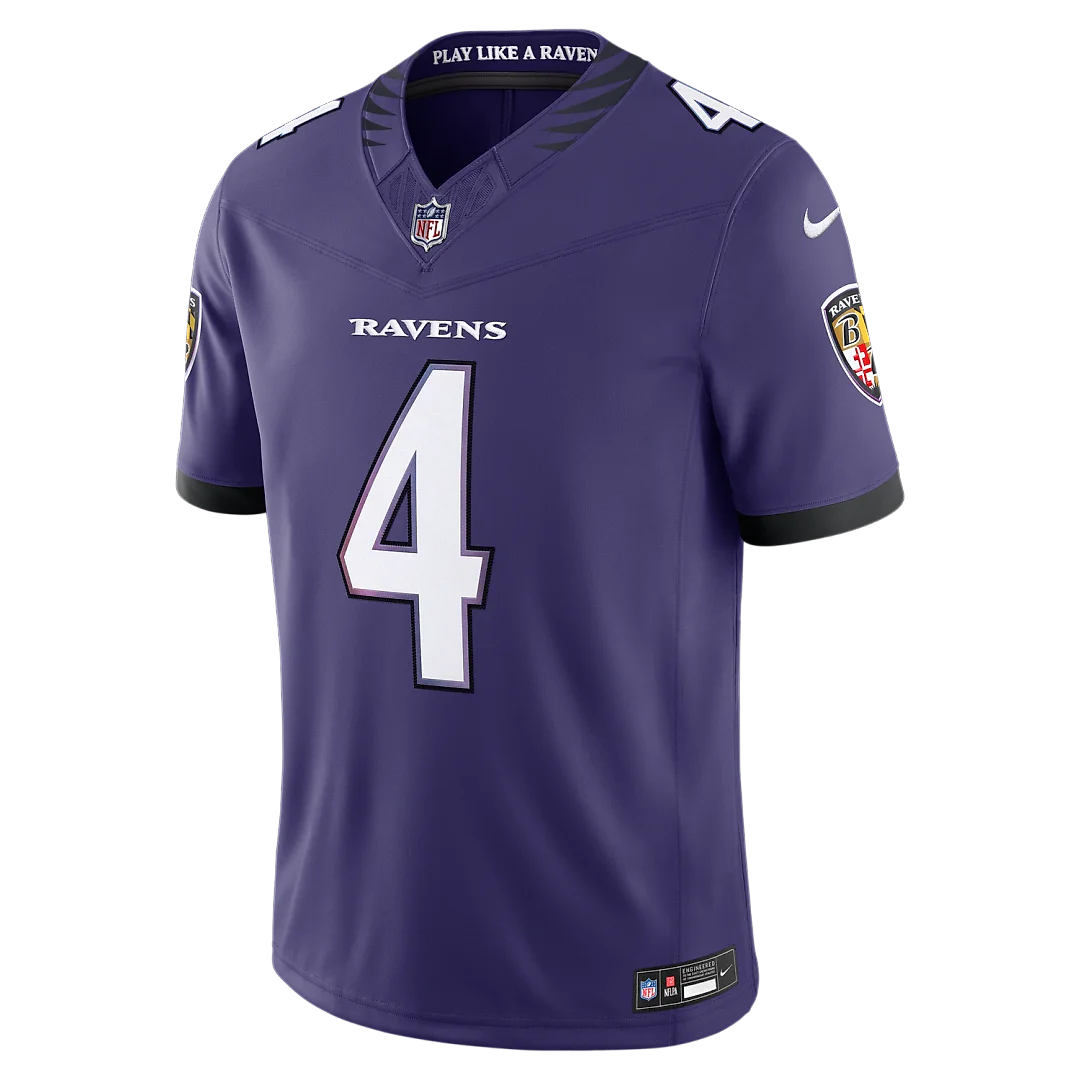 Zennovawear Zay Flowers Baltimore Ravens Team Vapor FUSE. Stitched Limited Jersey - Purple