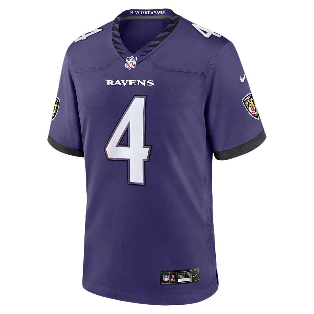 Zennovawear Zay Flowers Baltimore Ravens Team Game Jersey - Purple