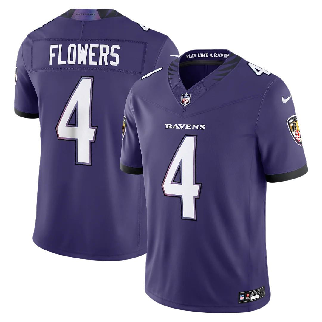 Zennovawear Zay Flowers Baltimore Ravens Team Vapor FUSE. Stitched Limited Jersey - Purple