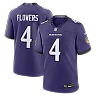 Zennovawear Zay Flowers Baltimore Ravens Team Game Jersey - Purple