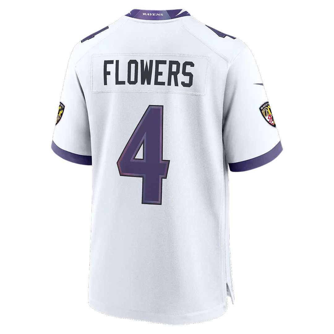 Zennovawear Zay Flowers Baltimore Ravens Game Jersey - White