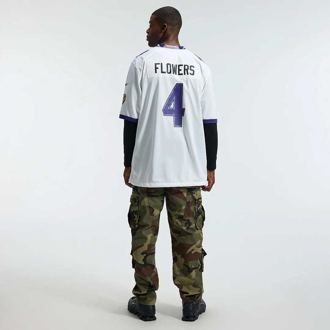 Zennovawear Zay Flowers Baltimore Ravens Game Jersey - White