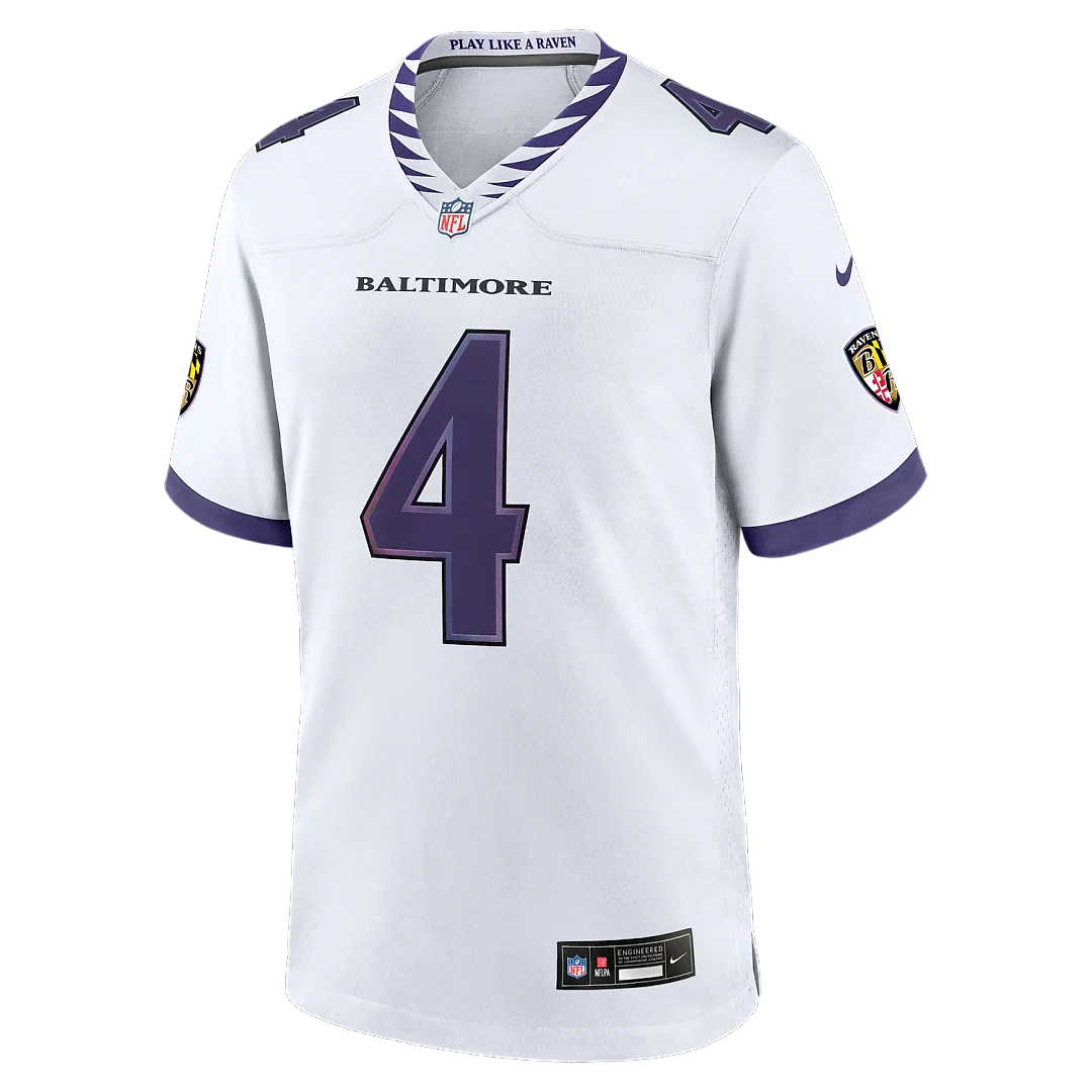 Zennovawear Zay Flowers Baltimore Ravens Game Jersey - White