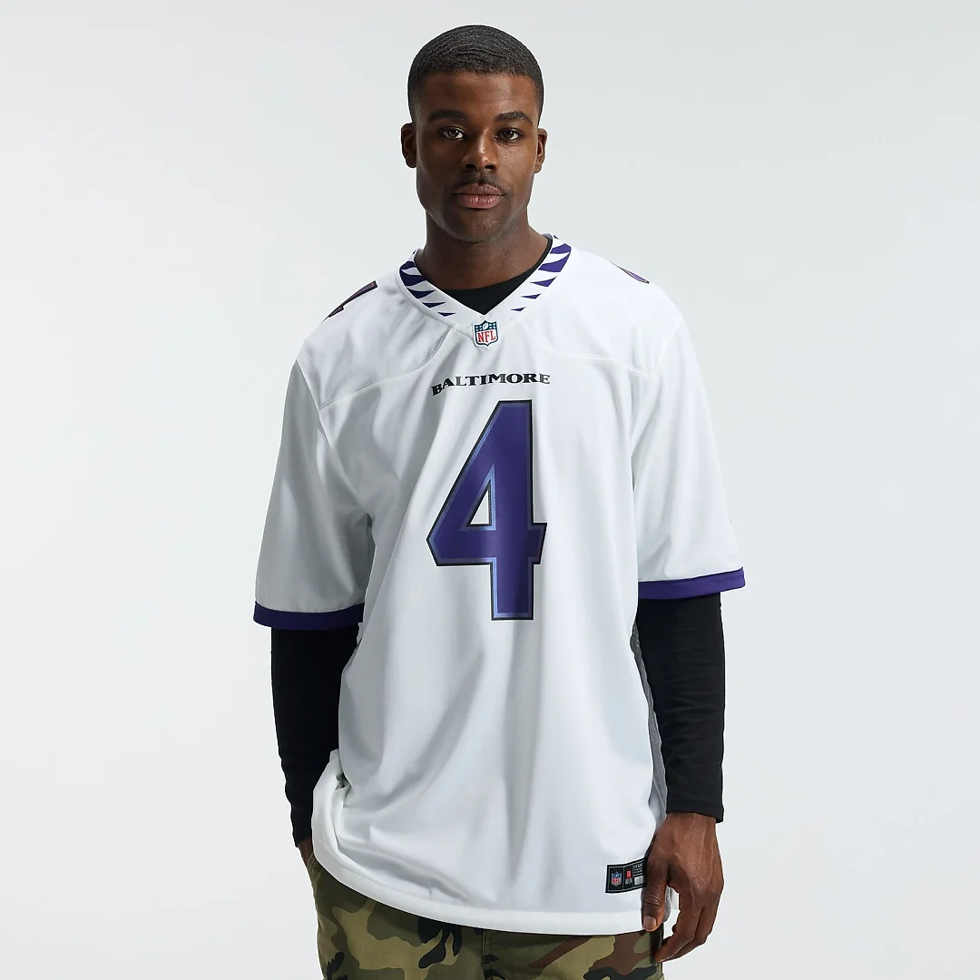 Zennovawear Zay Flowers Baltimore Ravens Game Jersey - White