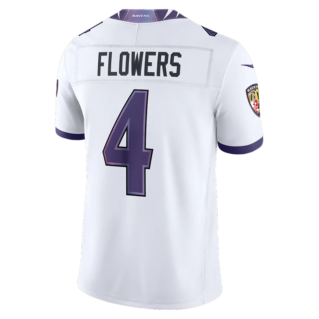Zennovawear Zay Flowers Baltimore Ravens Vapor FUSE. Stitched Limited Jersey - White