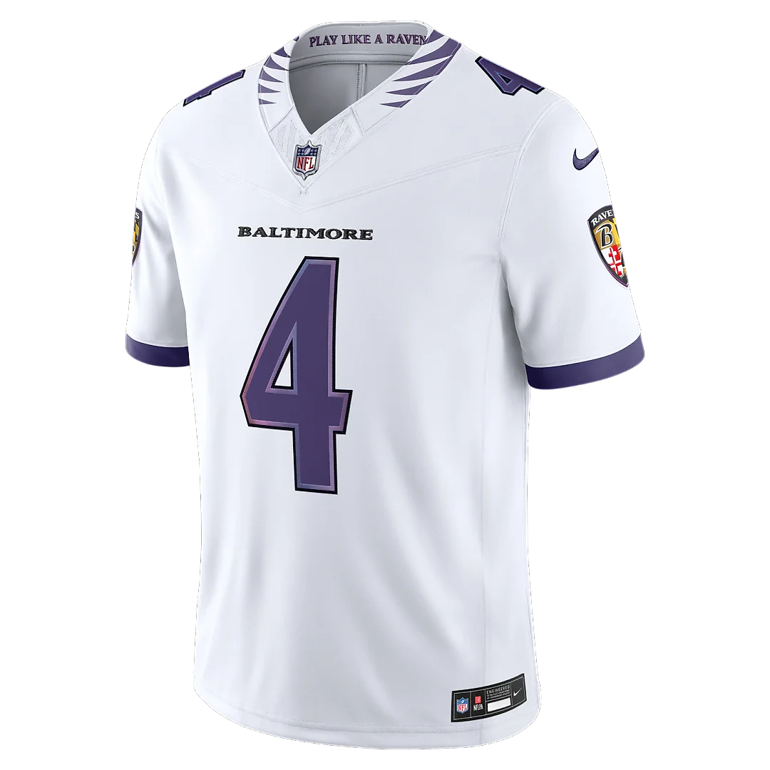 Zennovawear Zay Flowers Baltimore Ravens Vapor FUSE. Stitched Limited Jersey - White