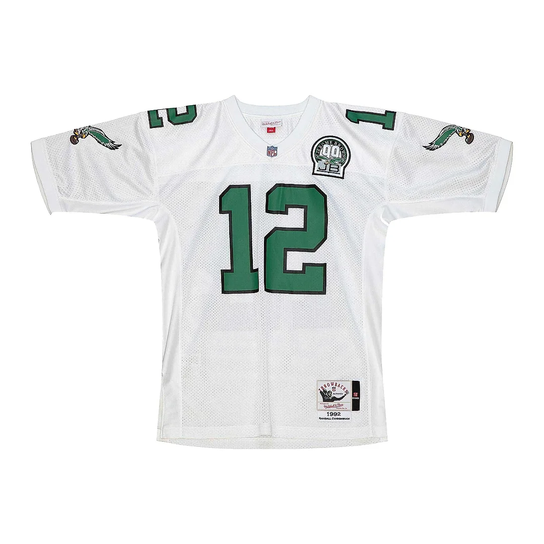 Zennovawear Men's Philadelphia Eagles 1992 Randall Cunningham Mitchell & Ness White Throwback Retired Player Jersey