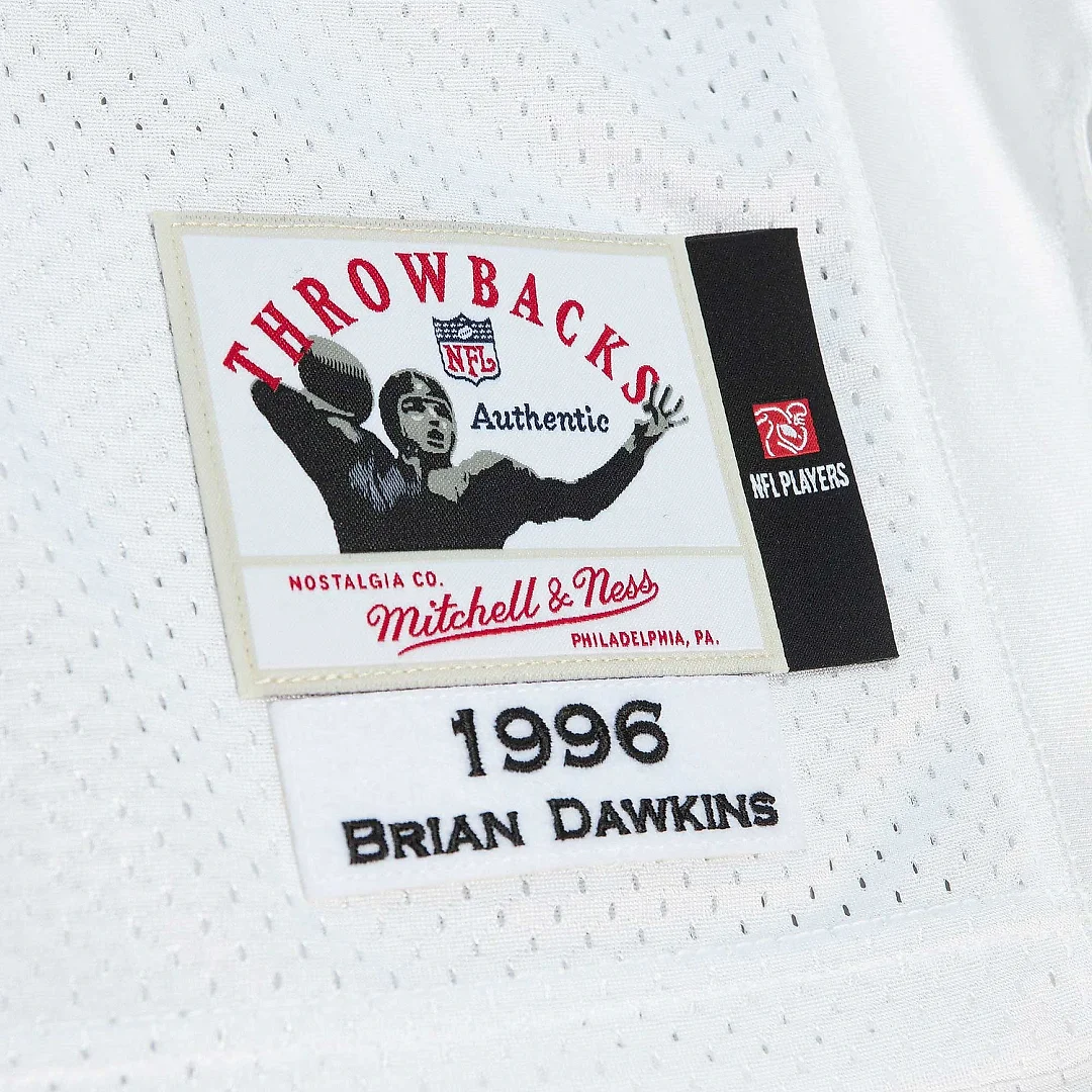 Zennovawear Men's Philadelphia Eagles 1996 Brian Dawkins Mitchell & Ness White Throwback Retired Player Jersey