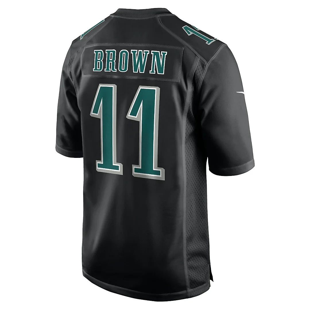 Zennovawear Men's Philadelphia Eagles A.J. Brown Carbon Black Super Bowl LIX Fashion Game Player Jersey