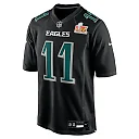 Zennovawear Men's Philadelphia Eagles A.J. Brown Carbon Black Super Bowl LIX Fashion Game Player Jersey