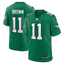 Zennovawear Men's Philadelphia Eagles A.J. Brown Kelly Green Alternate Game Player Jersey