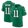Zennovawear Men's Philadelphia Eagles A.J. Brown Kelly Green Alternate Game Player Jersey
