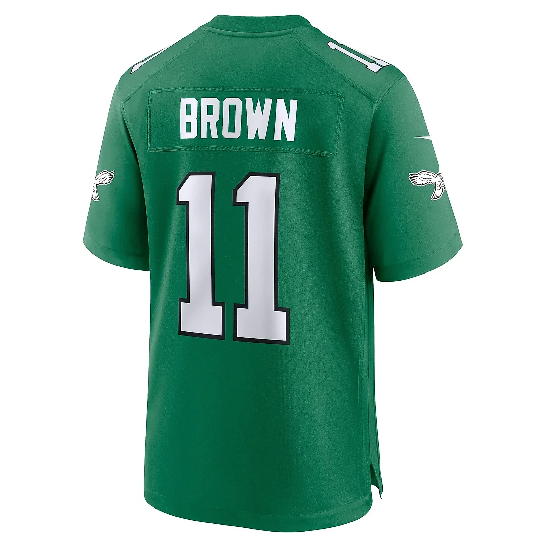 Zennovawear Men's Philadelphia Eagles A.J. Brown Kelly Green Alternate Game Player Jersey