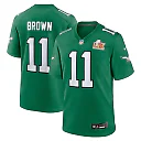 Zennovawear Men's Philadelphia Eagles A.J. Brown Kelly Green Super Bowl LIX 2nd Alternate Game Jersey