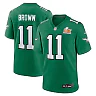 Zennovawear Men's Philadelphia Eagles A.J. Brown Kelly Green Super Bowl LIX 2nd Alternate Game Jersey