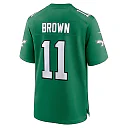 Zennovawear Men's Philadelphia Eagles A.J. Brown Kelly Green Super Bowl LIX 2nd Alternate Game Jersey