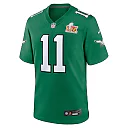 Zennovawear Men's Philadelphia Eagles A.J. Brown Kelly Green Super Bowl LIX 2nd Alternate Game Jersey