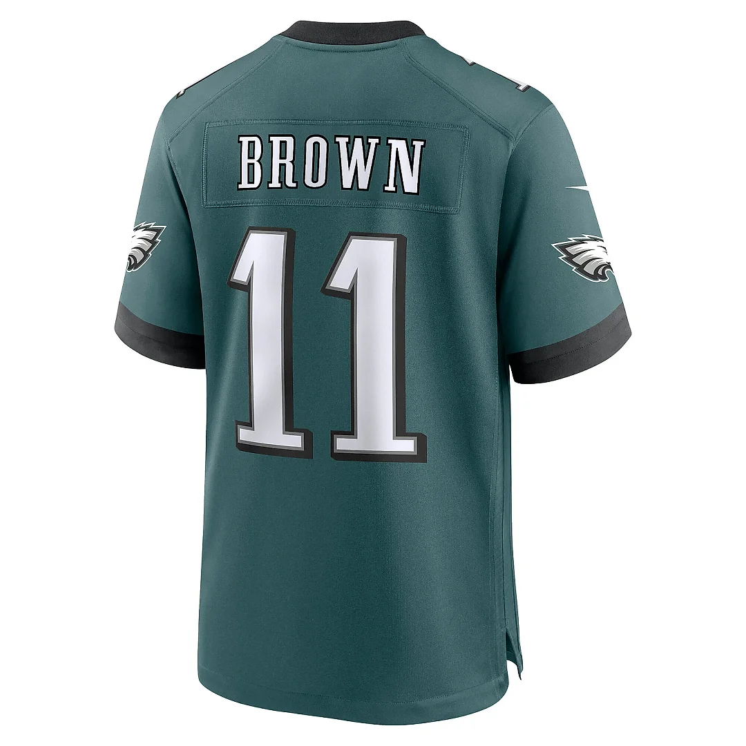 Zennovawear Men's Philadelphia Eagles A.J. Brown Midnight Green Super Bowl LIX Game Player Jersey