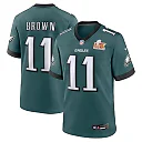 Zennovawear Men's Philadelphia Eagles A.J. Brown Midnight Green Super Bowl LIX Game Player Jersey