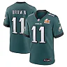 Zennovawear Men's Philadelphia Eagles A.J. Brown Midnight Green Super Bowl LIX Game Player Jersey
