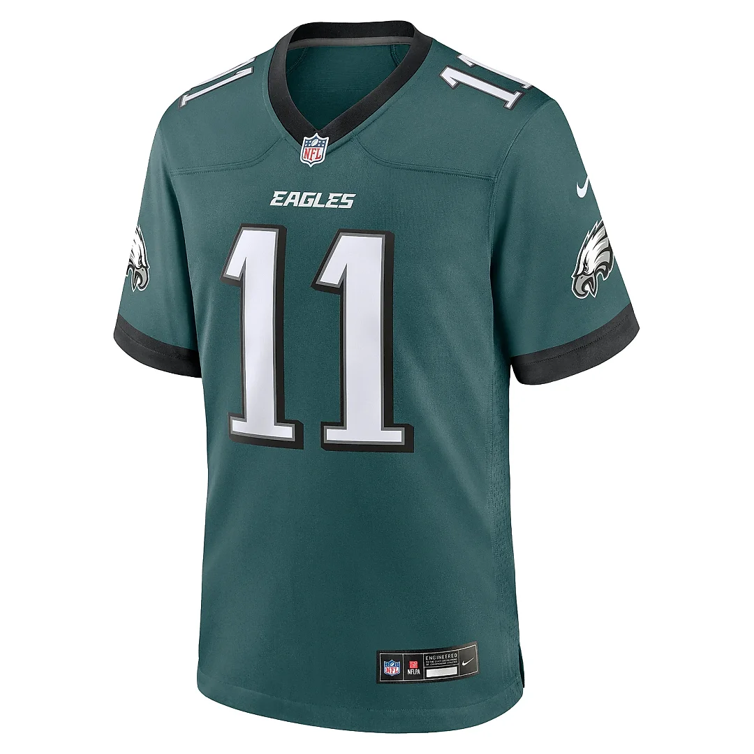 Zennovawear Men's Philadelphia Eagles A.J. Brown Midnight Green Team Game Jersey