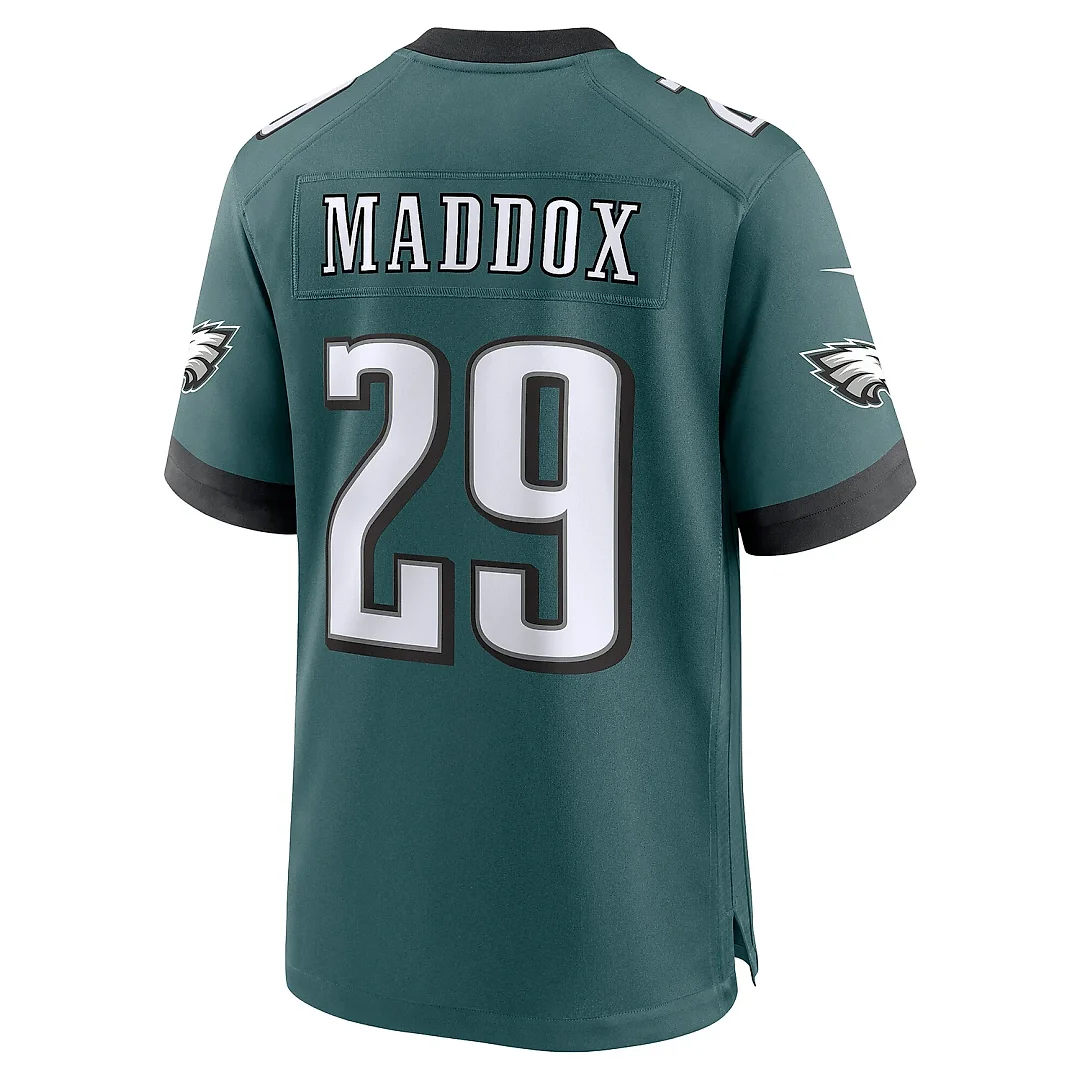 Zennovawear Men's Philadelphia Eagles Avonte Maddox Midnight Green Team Game Jersey
