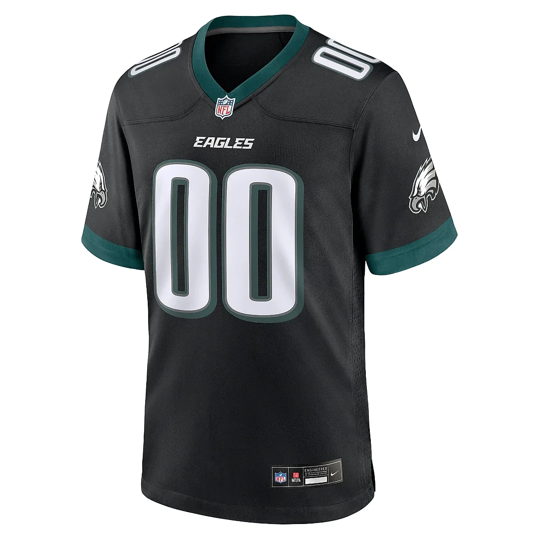 Zennovawear Men's Philadelphia Eagles Black Alternate Custom Game Jersey