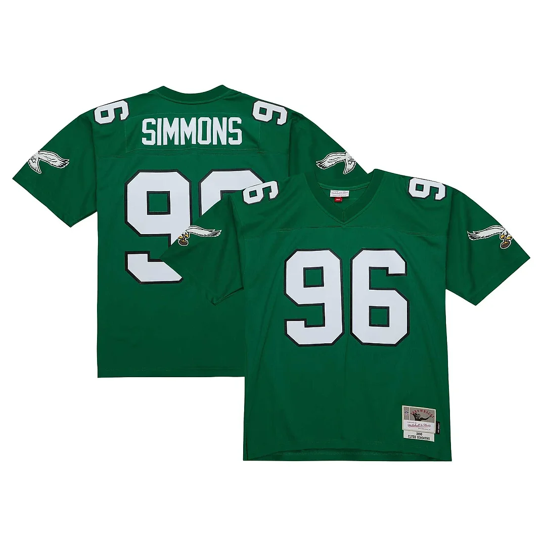 Zennovawear Men's Philadelphia Eagles Clyde Simmons Mitchell & Ness Kelly Green Legacy Jersey