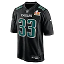 Zennovawear Men's Philadelphia Eagles Cooper DeJean Carbon Black Super Bowl LIX Fashion Game Player Jersey