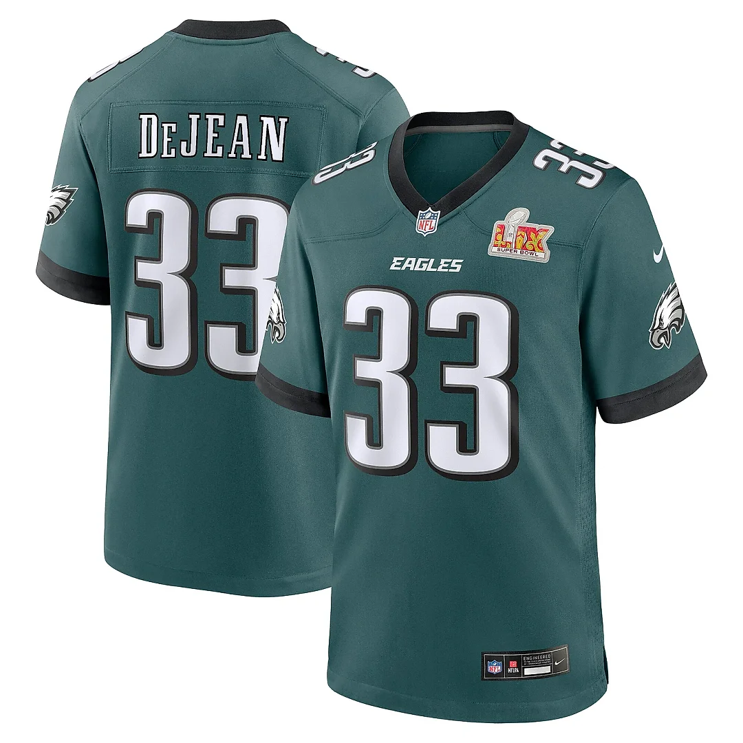 Zennovawear Men's Philadelphia Eagles Cooper DeJean Midnight Green Super Bowl LIX Game Player Jersey