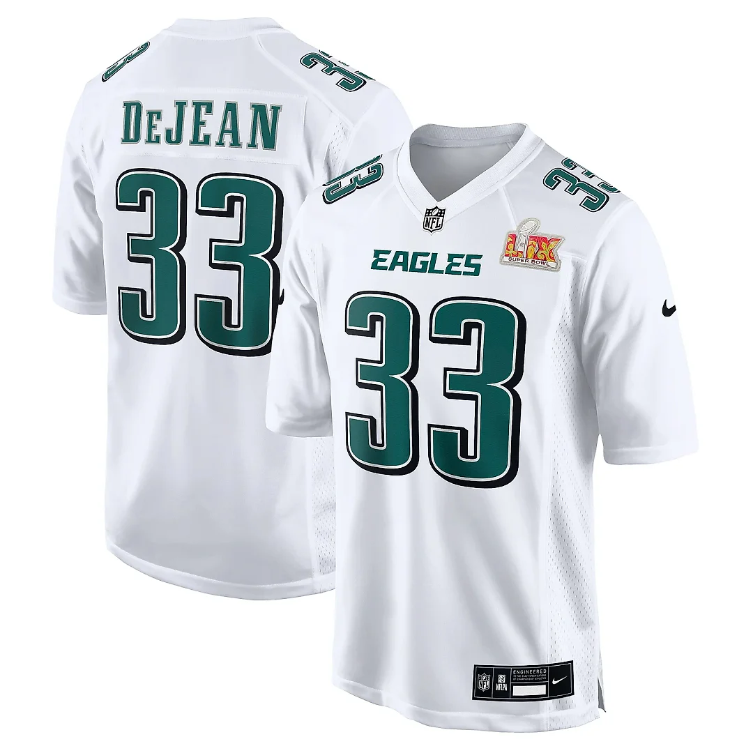 Zennovawear Men's Philadelphia Eagles Cooper DeJean Tundra White Super Bowl LIX Fashion Game Jersey