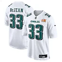 Zennovawear Men's Philadelphia Eagles Cooper DeJean Tundra White Super Bowl LIX Fashion Game Jersey