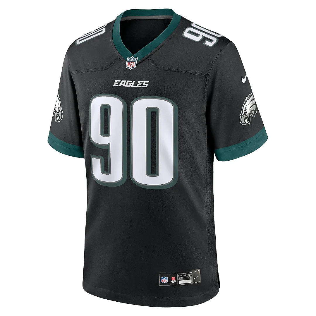 Zennovawear Men's Philadelphia Eagles Davis Black Alternate Game Jersey