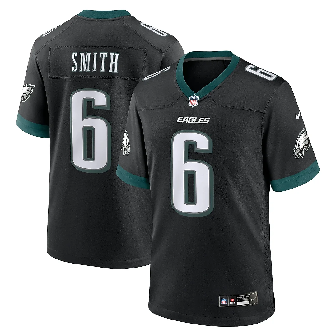 Zennovawear Men's Philadelphia Eagles DeVonta Smith Black Alternate Game Jersey