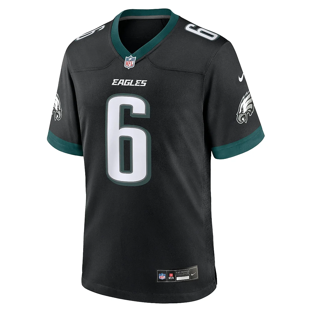 Zennovawear Men's Philadelphia Eagles DeVonta Smith Black Alternate Game Jersey
