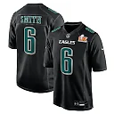 Zennovawear Men's Philadelphia Eagles DeVonta Smith Carbon Black Super Bowl LIX Fashion Game Player Jersey